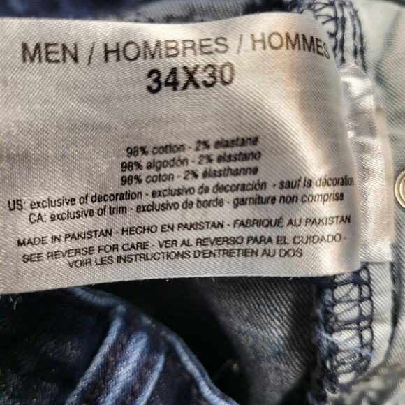 William Rast Jeans Mens 34x30 Blue Dean Slim Straight Stretch Denim Dark Wash - Picture 5 of 10